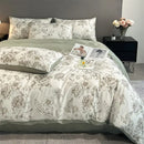 Pastel floral satin silk duvet cover set bedroom bedding