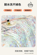 Pastel floral satin silk duvet cover set bedroom bedding
