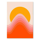 DecorBites™ Sunset Retro Stripes Art Prints Set