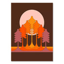 DecorBites™ Sunset Retro Stripes Art Prints Set