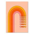 DecorBites™ Sunset Retro Stripes Art Prints Set