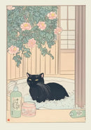 DecorBites™ Tabby Cat in Bathtub Canvas Wall Art