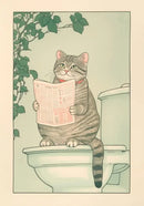 DecorBites™ Tabby Cat in Bathtub Canvas Wall Art