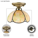 DecorBites™ Tiffany Antique Art Glass Ceiling Light for Kitchen - Beige Domed Mount with 1 Head