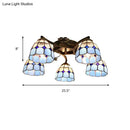 DecorBites™ Tiffany Stained Glass Ceiling Light with 5 Scalloped Heads in Antique Bronze - Perfect for Bedroom