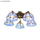 DecorBites™ Tiffany Stained Glass Ceiling Light with 5 Scalloped Heads in Antique Bronze - Perfect for Bedroom