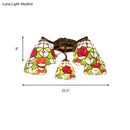 DecorBites™ Tiffany Stained Glass Ceiling Light with 5 Scalloped Heads in Antique Bronze - Perfect for Bedroom