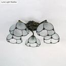 DecorBites™ Tiffany Stained Glass Ceiling Light with 5 Scalloped Heads in Antique Bronze - Perfect for Bedroom