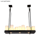 Traditional barrel frosted glass island pendant – dining room light
