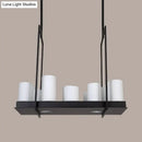 Traditional barrel frosted glass island pendant – dining room light