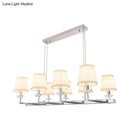 DecorBites™ Traditional Barrel Pendant Light Fixture with Fabric Shades - Chrome Finish, 6/8 Lights - Dining Room Hanging Lamp Kit