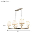 DecorBites™ Traditional Barrel Pendant Light Fixture with Fabric Shades - Chrome Finish, 6/8 Lights - Dining Room Hanging Lamp Kit