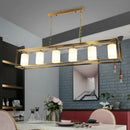 DecorBites™ Traditional Black/Brass Island Pendant Light with Opal Glass - 5/6 Lights
