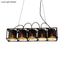 DecorBites™ Traditional Black Fabric Suspension Pendant with 5-Light Barrels - Perfect for Restaurants