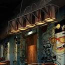 DecorBites™ Traditional Black Fabric Suspension Pendant with 5-Light Barrels - Perfect for Restaurants