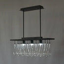 Traditional black island pendant light with crystal glass dining room