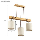 DecorBites™ Traditional Fabric Wood Pendant Barrel Lights - Ideal for Dining Room Hanging Kit