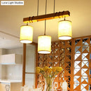 DecorBites™ Traditional Fabric Wood Pendant Barrel Lights - Ideal for Dining Room Hanging Kit