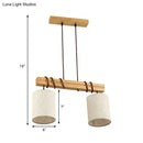 DecorBites™ Traditional Fabric Wood Pendant Barrel Lights - Ideal for Dining Room Hanging Kit