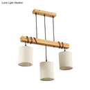 DecorBites™ Traditional Fabric Wood Pendant Barrel Lights - Ideal for Dining Room Hanging Kit