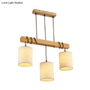 DecorBites™ Traditional Fabric Wood Pendant Barrel Lights - Ideal for Dining Room Hanging Kit