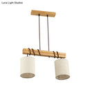 DecorBites™ Traditional Fabric Wood Pendant Barrel Lights - Ideal for Dining Room Hanging Kit