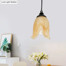 DecorBites™ Traditional Glass Pendant Light with Flower/Cone Shape for Living Room