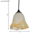 DecorBites™ Traditional Glass Pendant Light with Flower/Cone Shape for Living Room