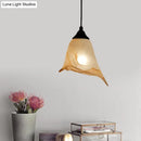 DecorBites™ Traditional Glass Pendant Light with Flower/Cone Shape for Living Room