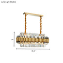 DecorBites™ Traditional Gold Rectangle-Cut Crystal Chandelier Light Kit - 10 Heads