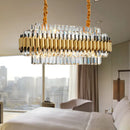 DecorBites™ Traditional Gold Rectangle-Cut Crystal Chandelier Light Kit - 10 Heads