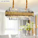DecorBites™ Traditional Gold Rectangle-Cut Crystal Chandelier Light Kit - 10 Heads