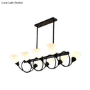 DecorBites™ Traditional Milky Glass Pendant Light Fixture - 6/8/10 Lights - Black Hanging Lamp Kit