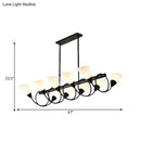 DecorBites™ Traditional Milky Glass Pendant Light Fixture - 6/8/10 Lights - Black Hanging Lamp Kit