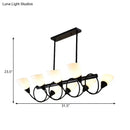 DecorBites™ Traditional Milky Glass Pendant Light Fixture - 6/8/10 Lights - Black Hanging Lamp Kit