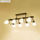 DecorBites™ Traditional Milky Glass Pendant Light Fixture - 6/8/10 Lights - Black Hanging Lamp Kit