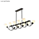 DecorBites™ Traditional Milky Glass Pendant Light Fixture - 6/8/10 Lights - Black Hanging Lamp Kit