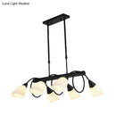 DecorBites™ Traditional Milky Glass Pendant Light Fixture - 6/8/10 Lights - Black Hanging Lamp Kit