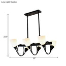 DecorBites™ Traditional Milky Glass Pendant Light Fixture - 6/8/10 Lights - Black Hanging Lamp Kit