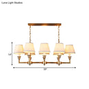 DecorBites™ Traditional Style Gold Conic Island Ceiling Light, 8 Heads, Fabric, Living Room Metallic Hanging Lamp