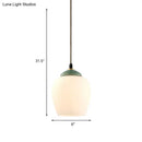 DecorBites™ Traditional White Glass Pendant Lamp with Ceramic Top for Restaurants - Tulip/Bell Style