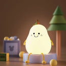 Yellow pear silicone rechargeable night light bedroom lamp