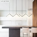DecorBites™ W-Shaped LED Pendant Light Fixture: Stylish Artistic Metal Island Light for Dining Room