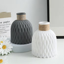 Modern white & gray water ripple plastic vase living room decor