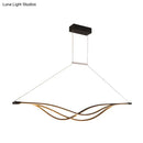 DecorBites™ Wave-shaped Metal LED Island Light Fixture: Minimalist Hanging Lamp for Dining Room