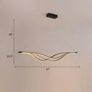 DecorBites™ Wave-shaped Metal LED Island Light Fixture: Minimalist Hanging Lamp for Dining Room
