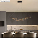DecorBites™ Wave-shaped Metal LED Island Light Fixture: Minimalist Hanging Lamp for Dining Room