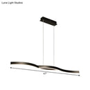 Modern black waves island lamp dining room led pendant lighting