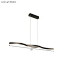 Modern black waves island lamp dining room led pendant lighting