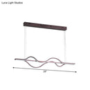 DecorBites™ Wavy Linear Island Light Acrylic LED Pendant in Brown with Adjustable Color: Warm, White, Natural